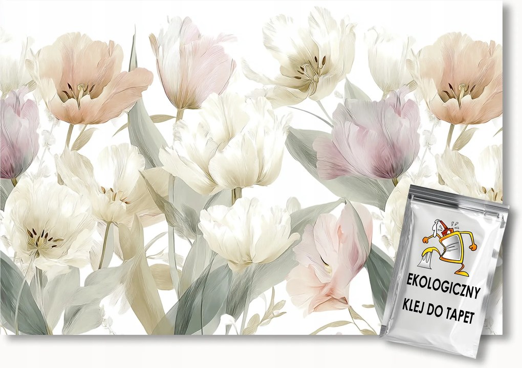 Fotótapéta Flizelina Virágok Tulipánok Shabby Chic Glamour 200x140 ragasztó