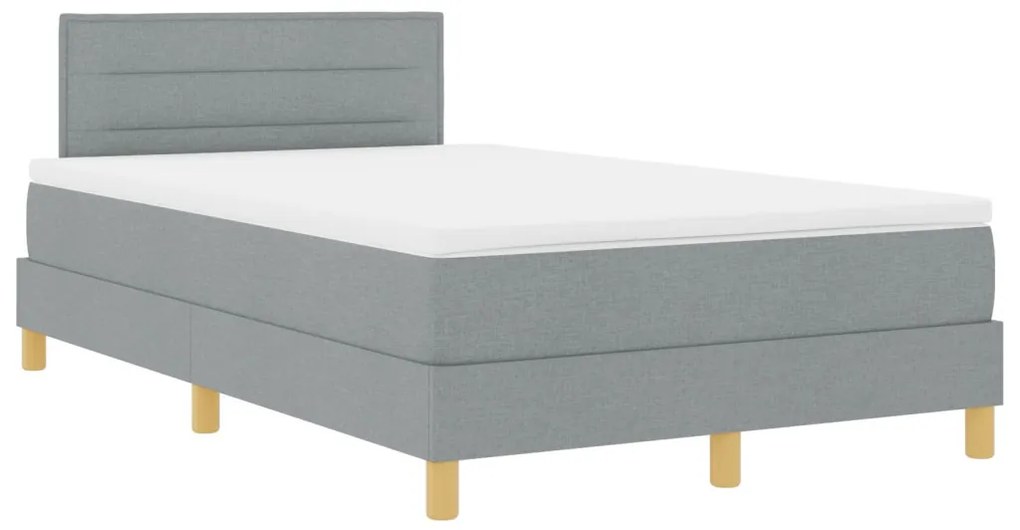 Box Spring Ágy matraccal Világosszürke 120x190 cm Szövet