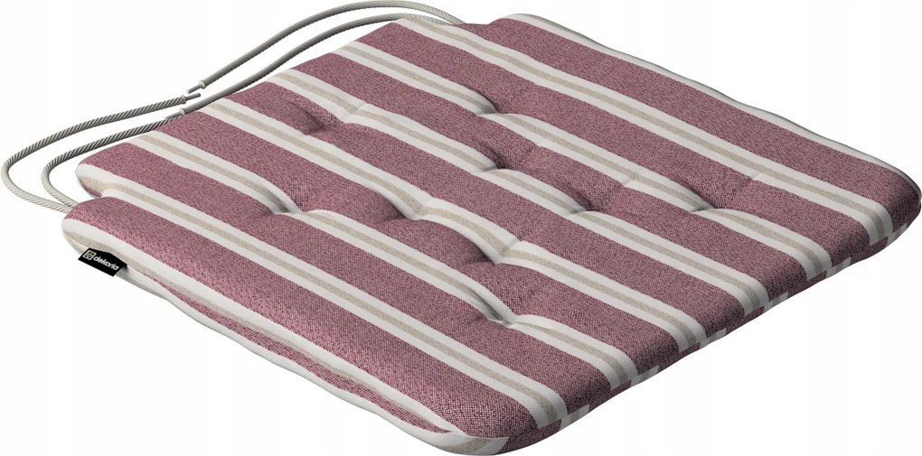 Olek székpárna 42x41 piros-bézs csíkos