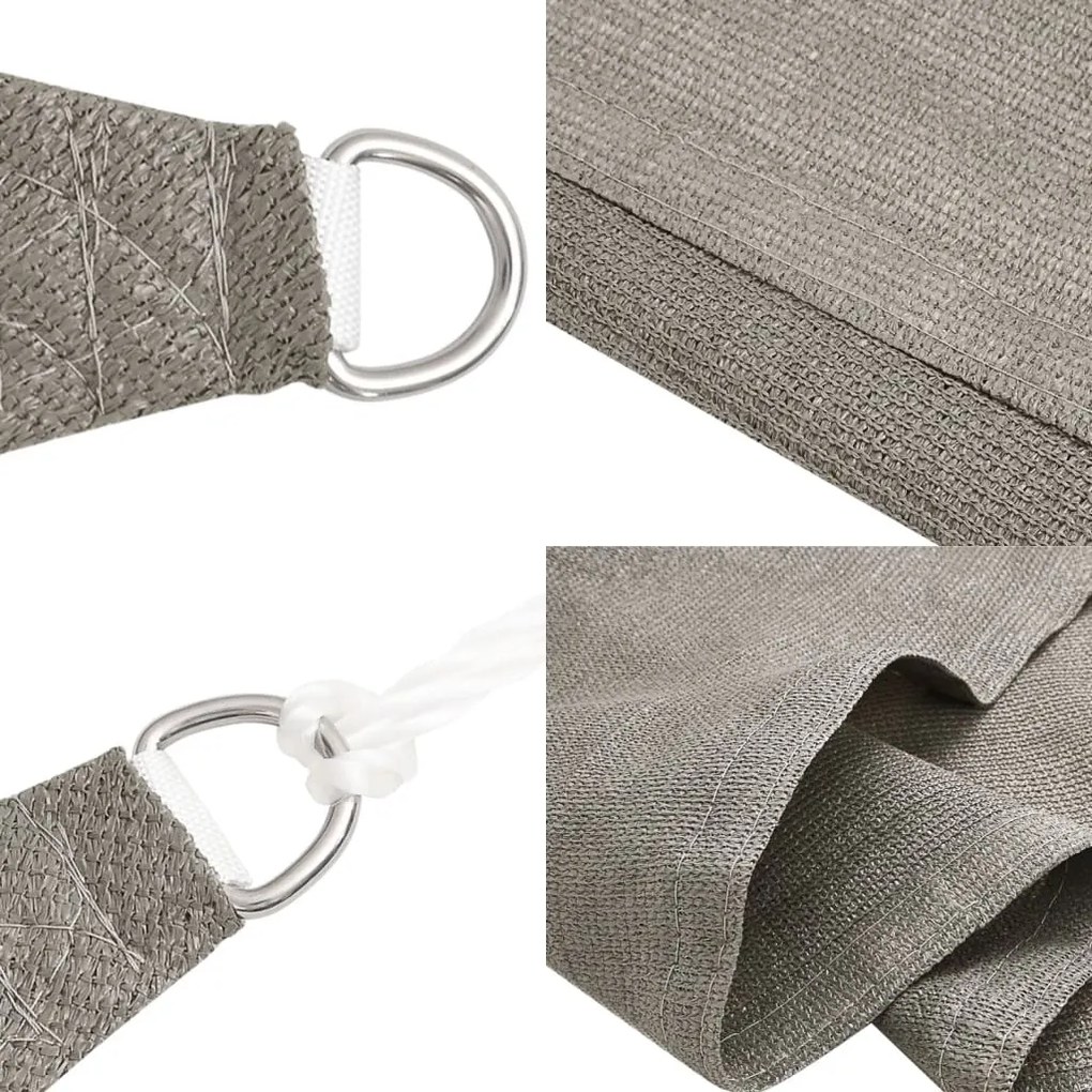 világosszürke négyszögletű HDPE napvitorla 160 g/m² 3,5x4,5 m
