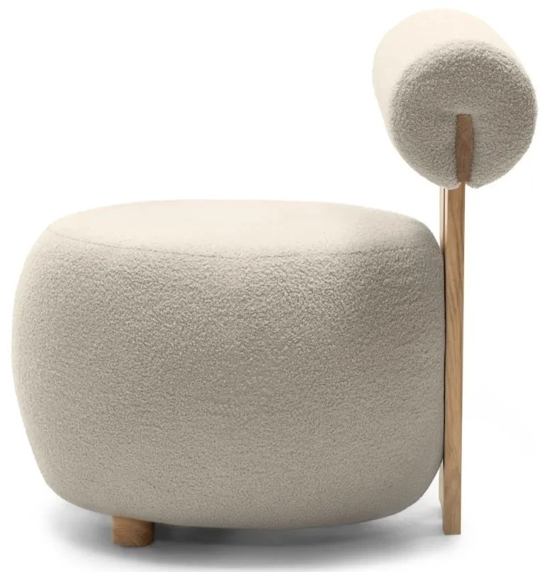 Bézs design fotel HANNA, tölgy