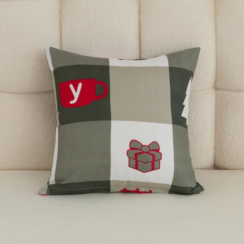 Mikroszálas párnahuzat CHRISTMAS SOCKS 45x45 cm, zöld