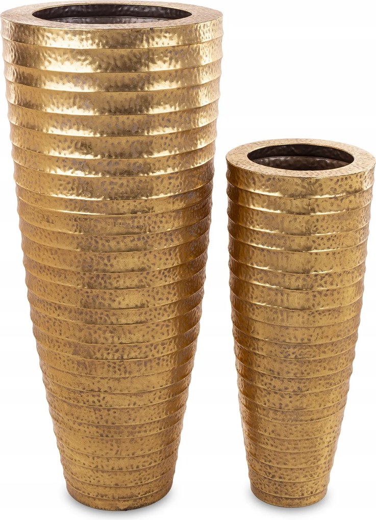 Váza Fém kaspóvédő arany dekoráció kpl 2db