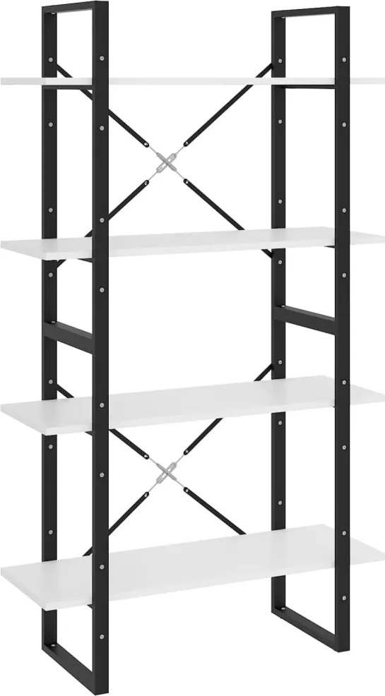 vidaXL négyszintes fehér szerelt fa könyvszekrény 80 x 30 x 140 cm
