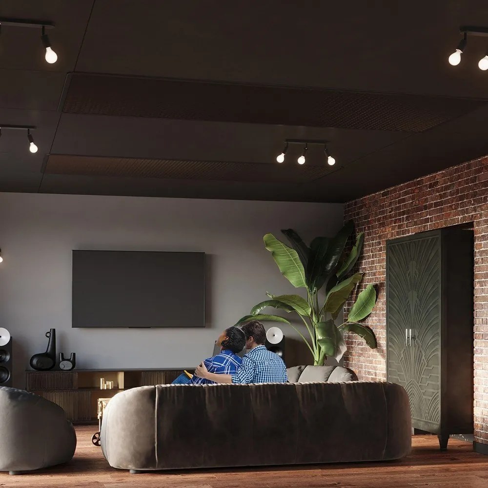 Fekete fém mennyezeti lámpa ø 6 cm Brando – Sollux