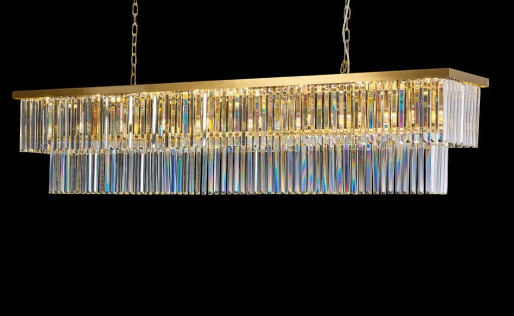 ELDLUX ELDICICLE kristály üveg csillár E14×13 L1000x340x380mm arany