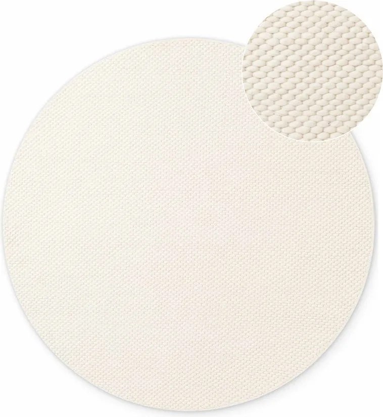 Krémszínű kézi szövésű gyapjú kerek szőnyeg ø 160 cm Lyon Beans – Elle Decoration