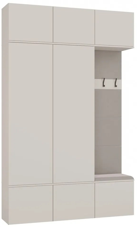 Aldabra HAGA III (2 szekrény, 1 akasztó) gardróbszekrény, 150x238x35 cm, kasmír