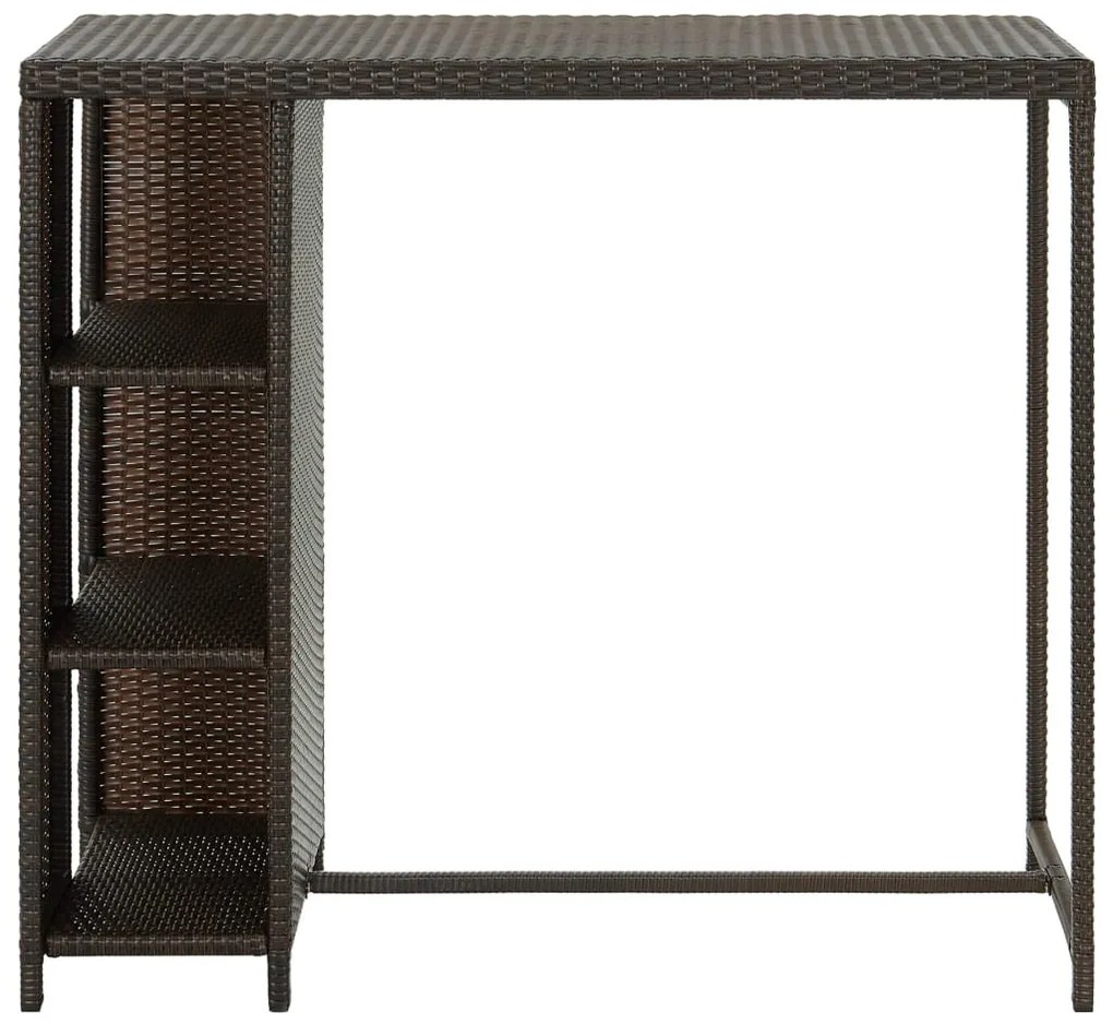 Barna polyrattan kerti tárolóláda 120 x 60 x 110 cm