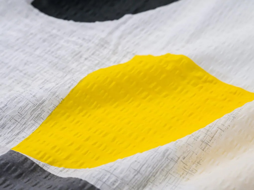 Krepp ágynemű reforcé pamutból GEOMETRIES krémszínű Ágyneműhuzat mérete: 70 x 90 cm | 140 x 200 cm