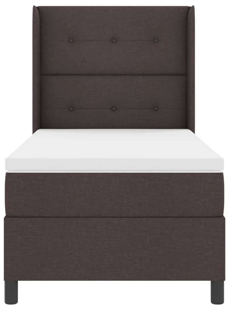 Boxspring Ágy Matrac Vékony Barna 90x200 cm Szövet