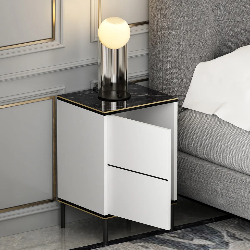 Imaj White Marble éjjeliszekrény