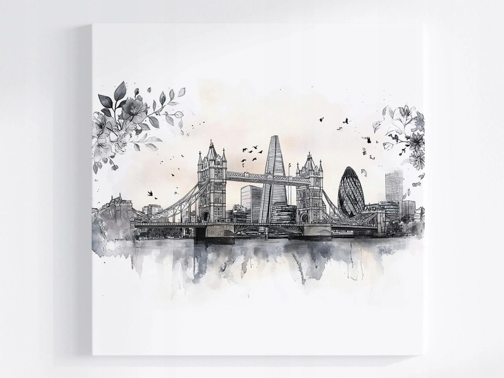 Vászonkép Canvas Város Panoráma Építészet London Vázlat 80x80