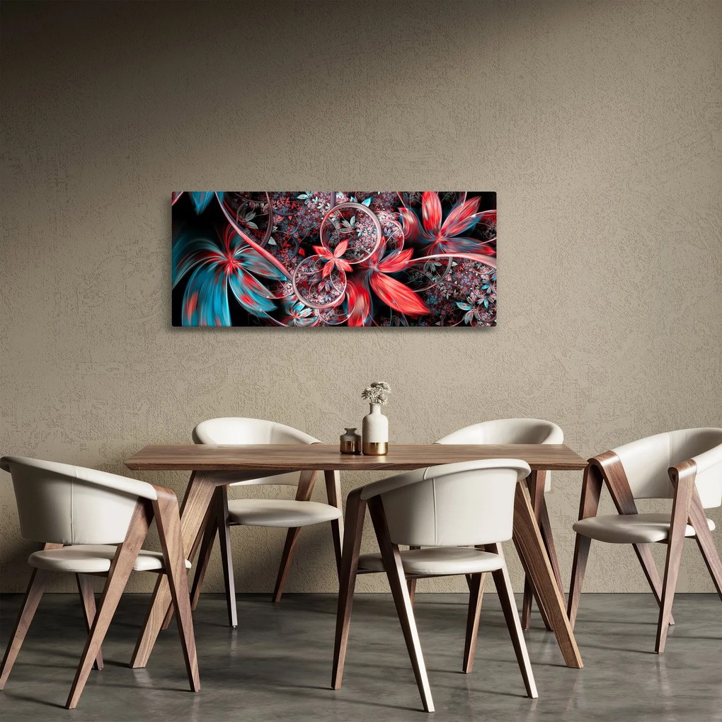 Absztrakt képek egzotikus virágok (120x50 cm)