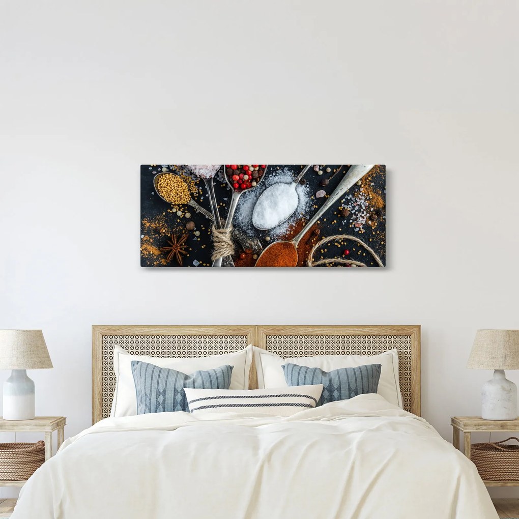 Egy kanál képe fűszerekkel (120x50 cm)