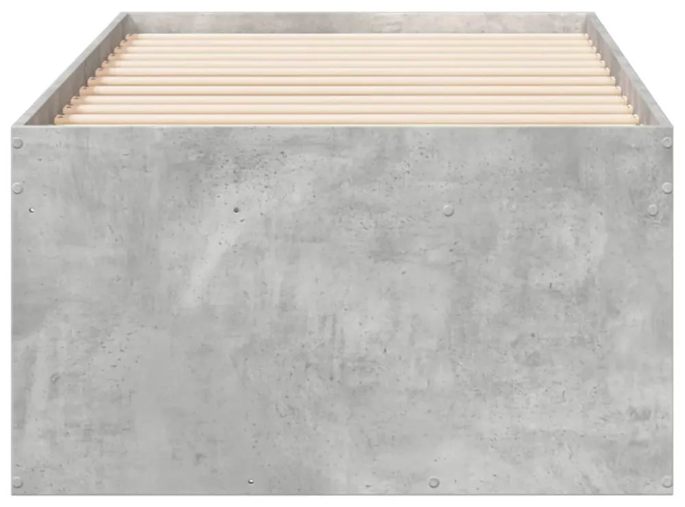 betonszürke kanapéágy fiókkal matrac nélkül 90x200 cm