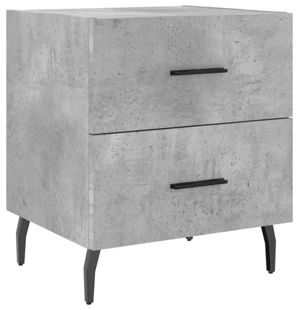 2 db betonszürke szerelt fa éjjeliszekrény 40 x 35 x 47,5 cm