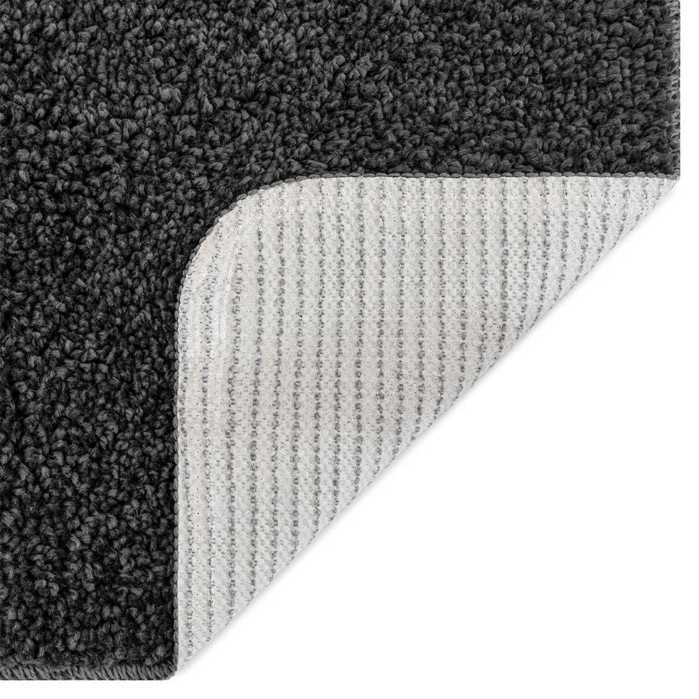 Csúszásmentes Fürdőszőnyeg Sötétszürke 60 x 90 cm PP