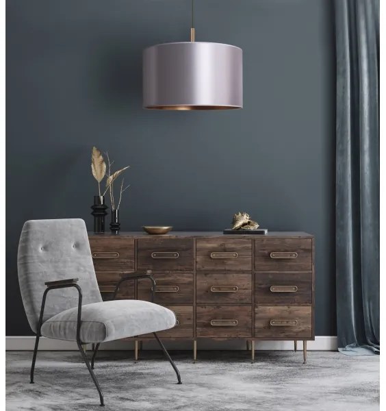 Duolla - Csillár zsinóron CANNES 1xE27/15W/230V á. 50 cm ezüst/réz