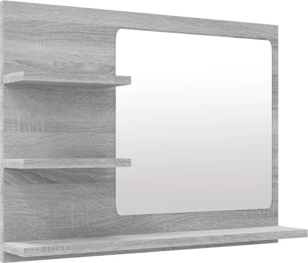 vidaXL szürke sonoma színű szerelt fa fürdőszobatükör 60x10,5x45 cm