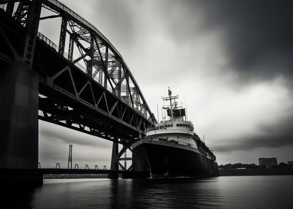 Poszter 70x50cm Hajó a hídnál