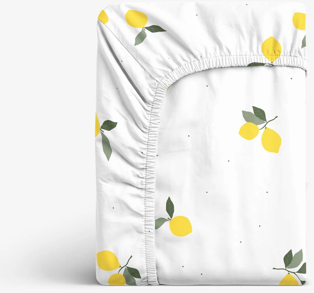 Goldea pamut gumis lepedő - citromok 80 x 200 cm