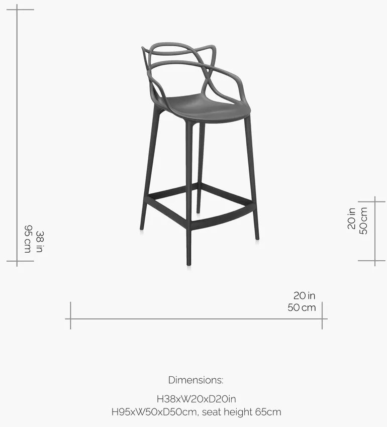Masters bárszék, 65 cm magas, több színben - Kartell Szín: fehér