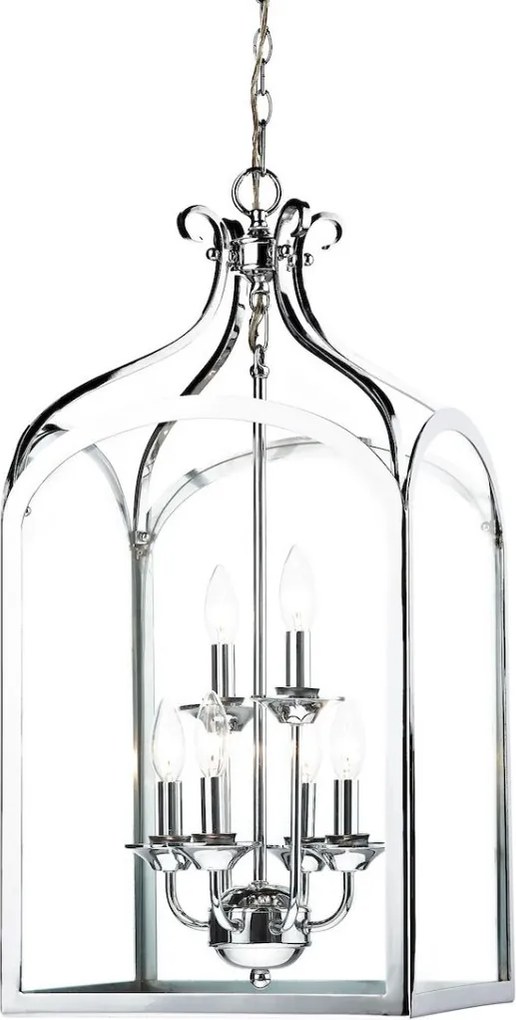 DAR LIGHTING SEN0650 SENATOR Klasszikus Függesztett Lámpa Csiszolt Króm E14 IP20
