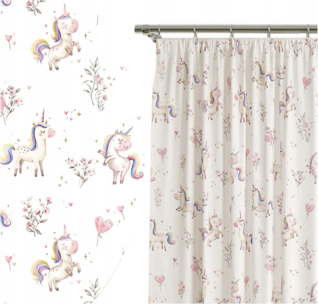 Függöny Gyerekszobába 140x250 Szalag Alagút Függöny Kész Unikornisok