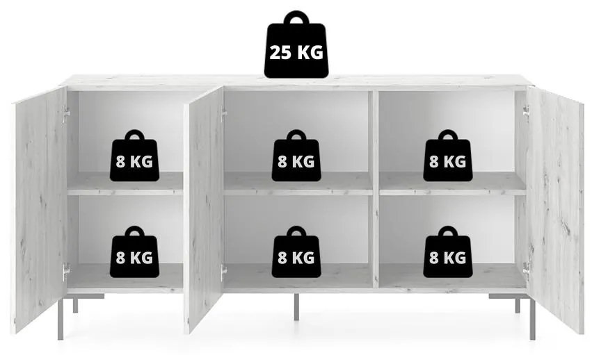 Szekrény Lamellito L1 (szürkés bézs + arany). 1099062