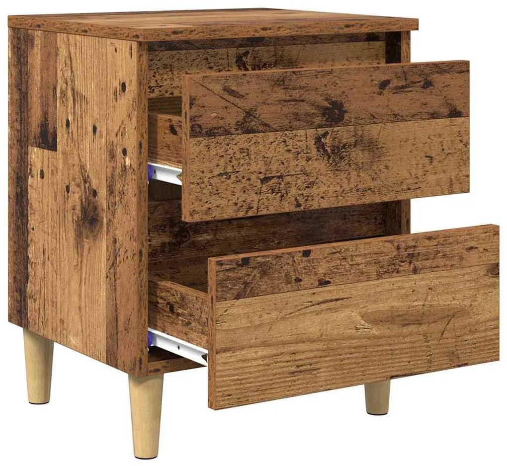 Ágy szekrények fiókkal 2 pcs Öreg fa 40 x 35 x 50 cm Faanyag