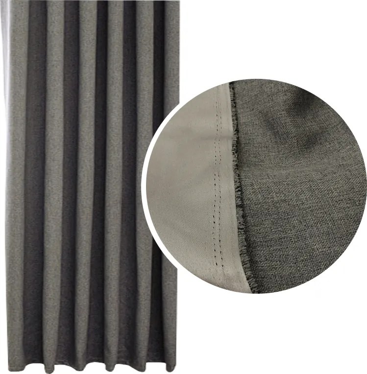 Sötétítő függöny Blackout Len vastag függöny 145x250 sötétszürke