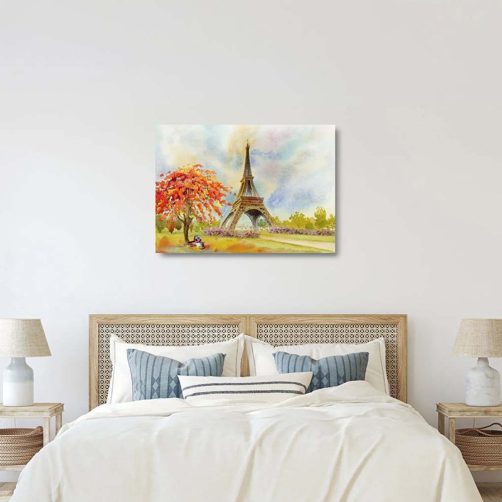 Festett kép az Eiffel-torony (üvegen) (70x50 cm)