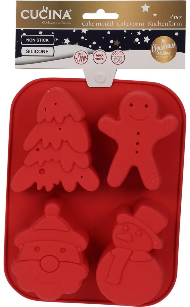 La Cucina Christmas szilikon sütőedény, 21,5 x 3 x 16 cm