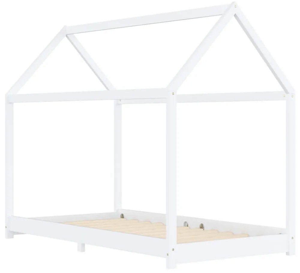fehér tömör fenyőfa gyerekágy-keret 90 x 200 cm