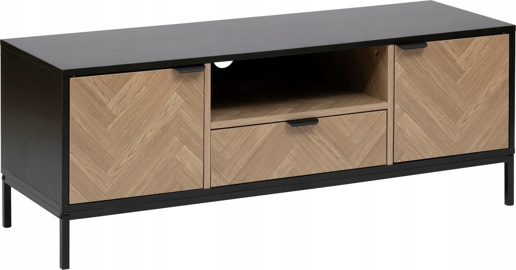 Rtv Fém Szekrény Fiókkal 120 X 40 X 45 CM Fekete