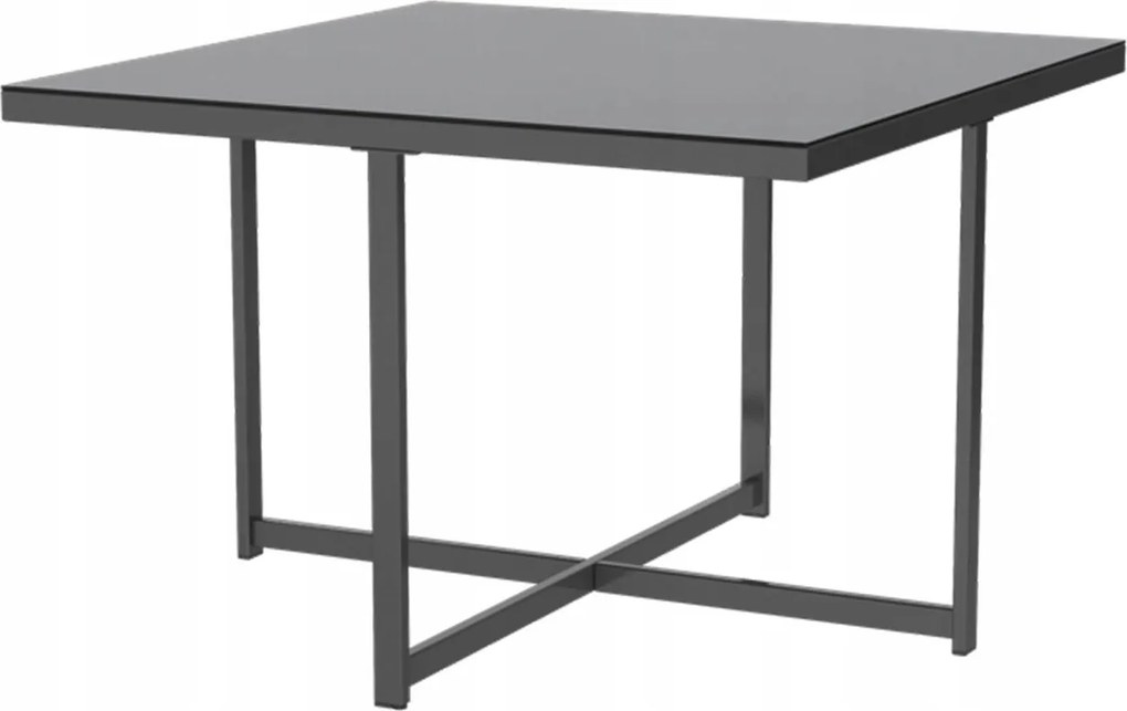 Alumínium kerti asztal, nap- és fagyálló, 110 x 110 x 74 cm