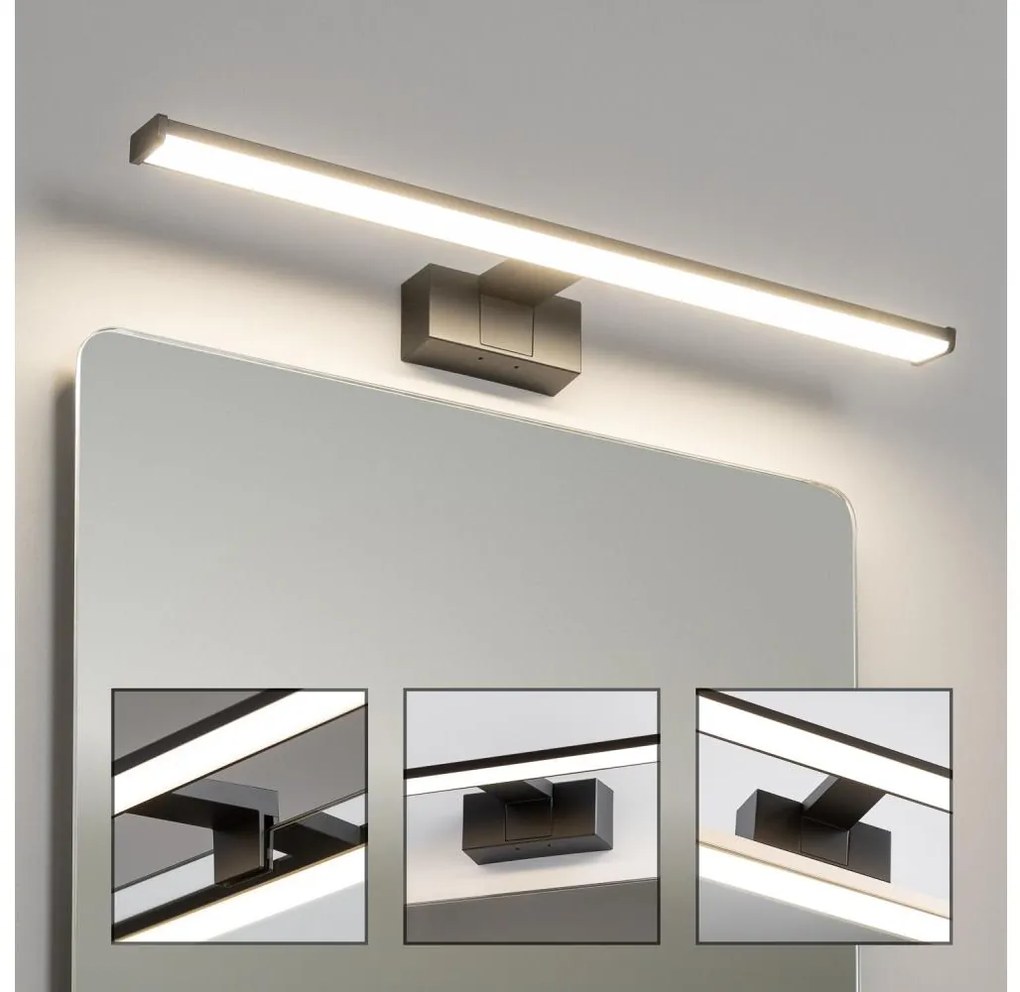 Brilagi Brilagi - LED fürdőszobai tükörvilágítás VESTRA LED/12W/230V 60 cm IP44 fekete BG2206