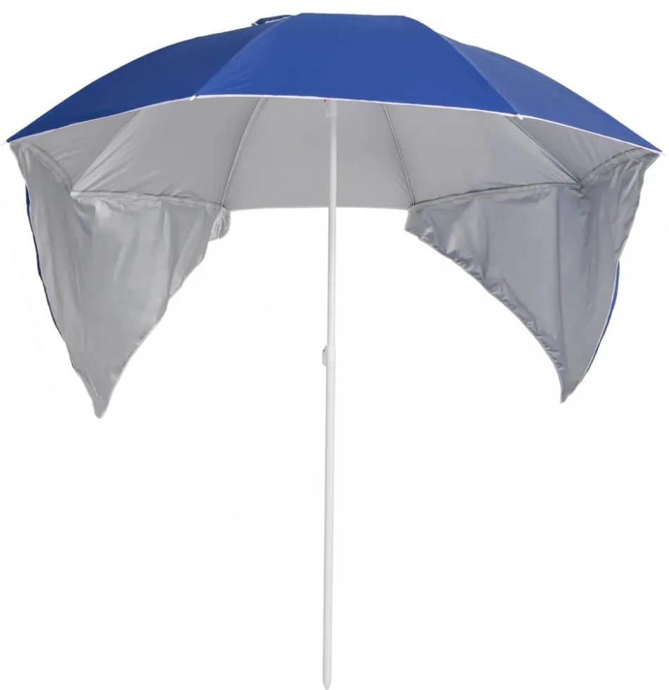 kék strandnapernyő oldalfalakkal 215 cm