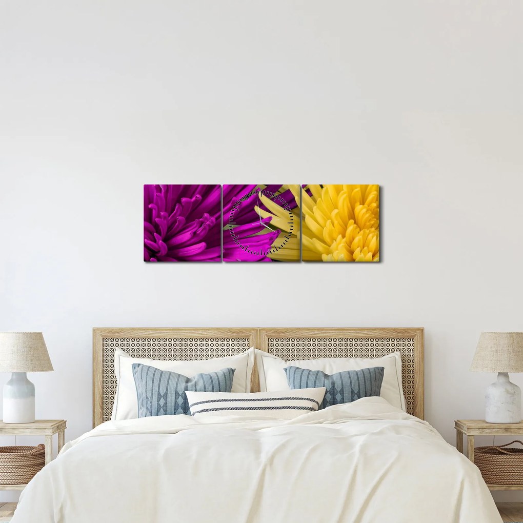 Kép - virág részlet (órával) (90x30 cm)