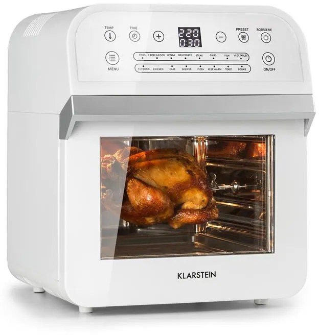 AeroVital Cube, forrólevegős fritőz, 1600W, 12l, időzítő, 16 program, fehér