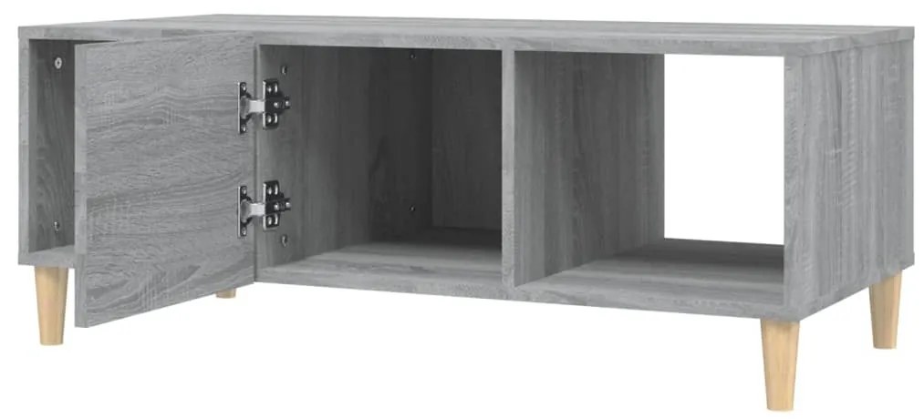 Szürke sonoma színű szerelt fa dohányzóasztal 102 x 50 x 40 cm