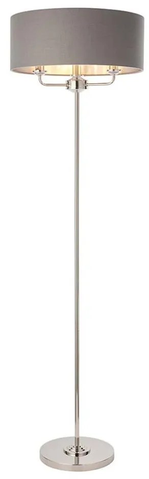 Endon 94378 - Állólámpa HIGHCLERE 1xE14/40W/230V szürke/fényezett króm