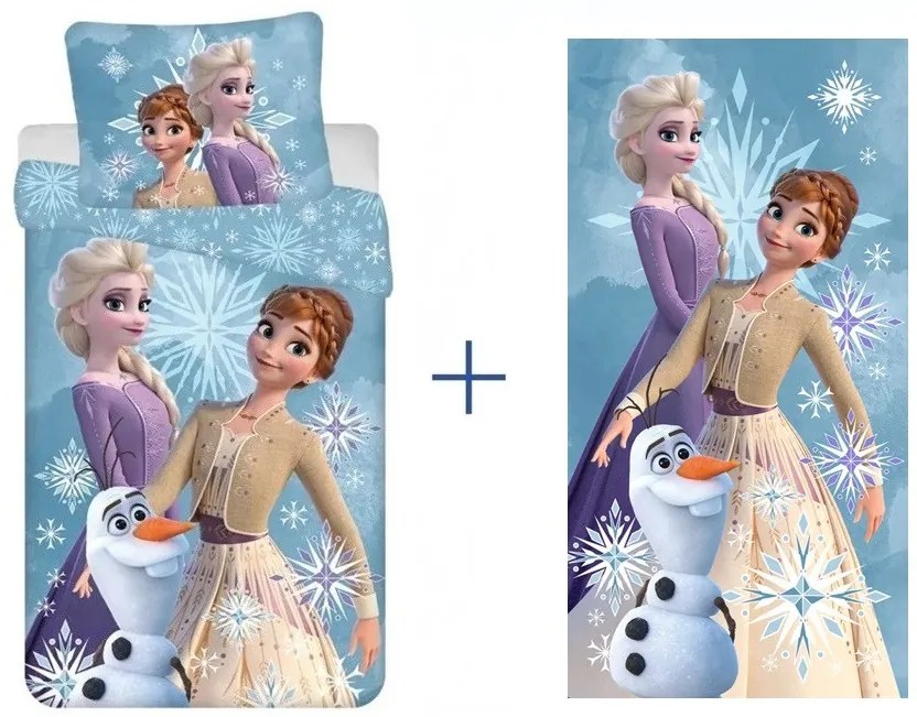 Disney Jégvarázs felnőtt ágyneműhuzat és törölköző szett (white snowflake)