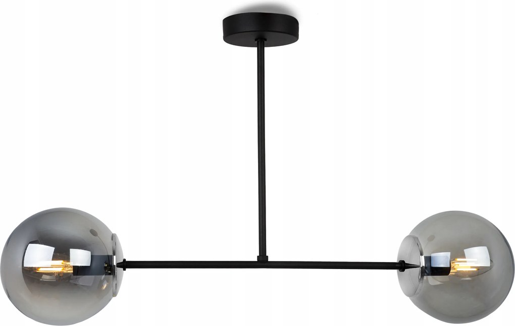 Mennyezeti Lámpa Függeszték Fekete Csillár Üveg Gömbök Modern Loft Grafit