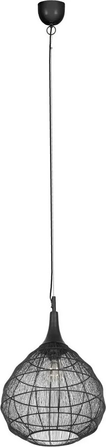 Matt fekete függőlámpa fém búrával Soraya – Trio