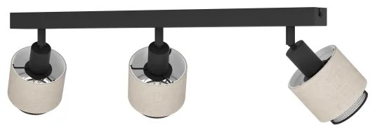 Eglo 43658 - Fali lámpa ROSLEY 3xE14/40W/230V fekete/bézs