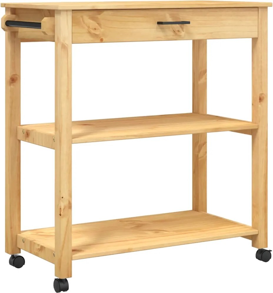 vidaXL MONZA tömör fenyőfa konyhai kocsi 84 x 40 x 88,5 cm