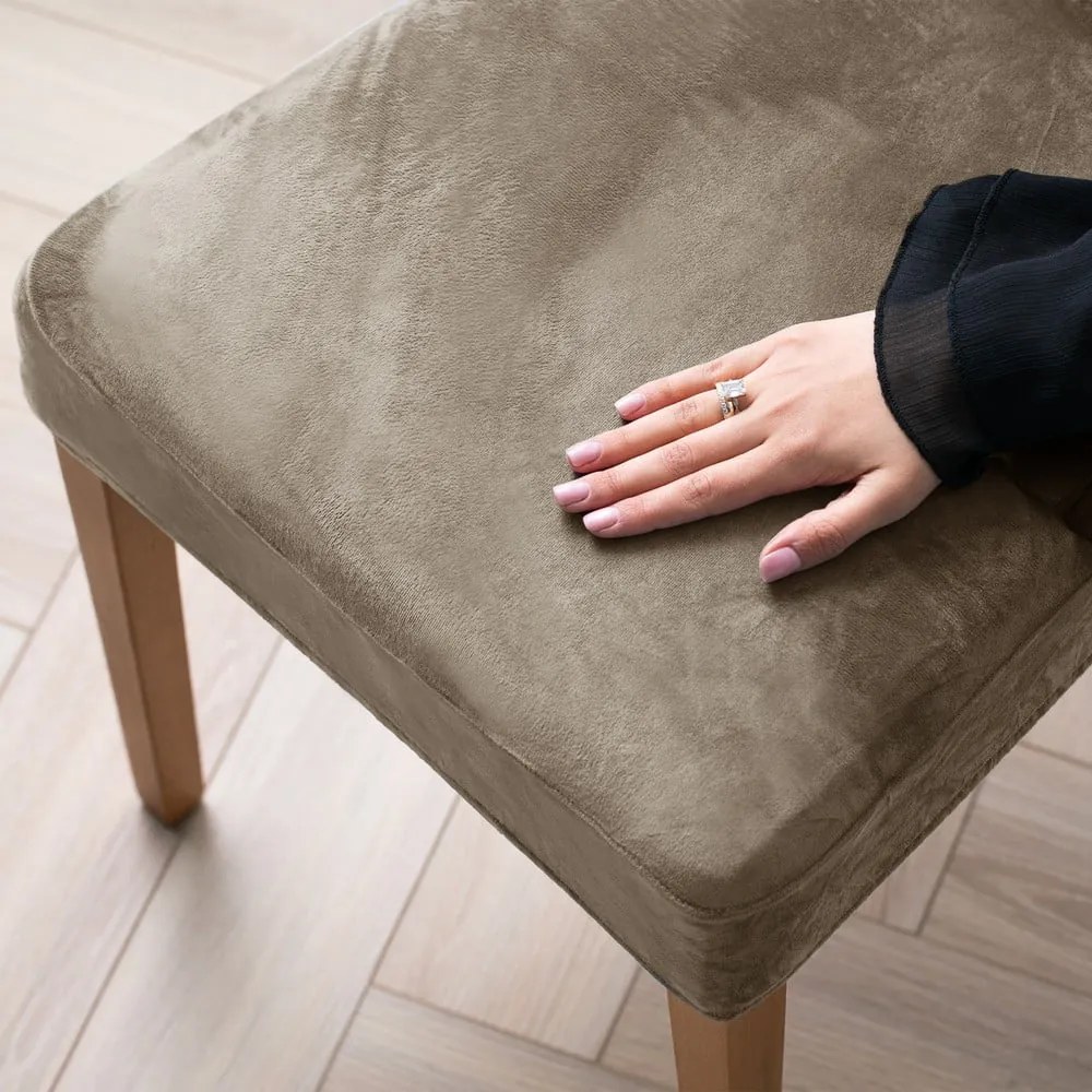 Szürkésbézs gumis szék huzat szett 4 db-os 48 cm Sento – Restilo