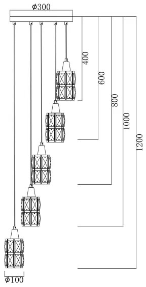 Globo 15760-5 - Csillár zsinóron WOLLI 5xE14/40W/230V